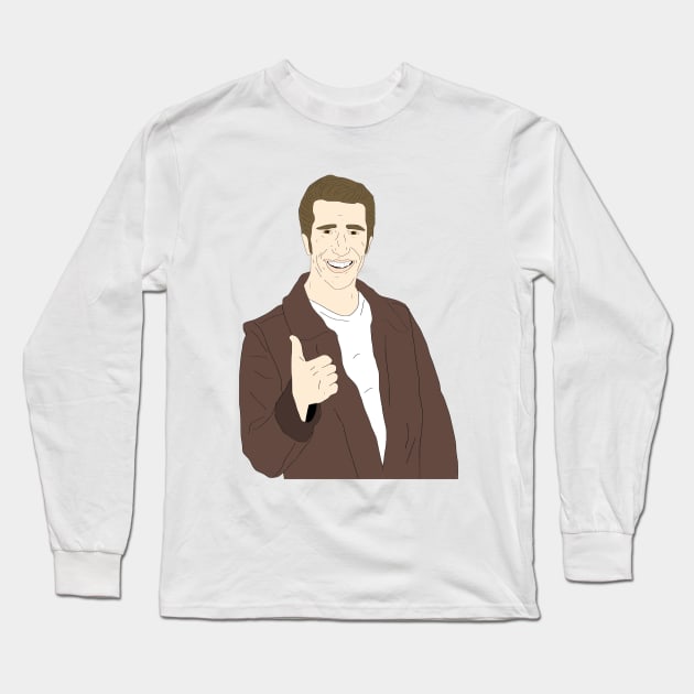 Fonzie Long Sleeve T-Shirt by VideoNasties